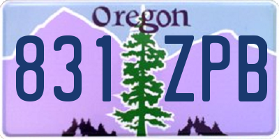 OR license plate 831ZPB