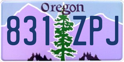 OR license plate 831ZPJ