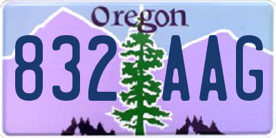 OR license plate 832AAG