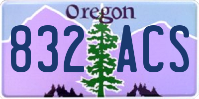 OR license plate 832ACS