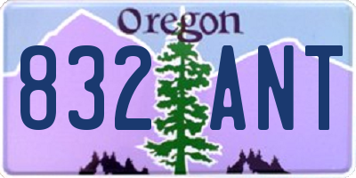 OR license plate 832ANT