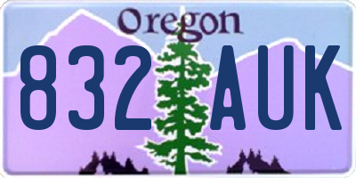OR license plate 832AUK