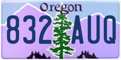 OR license plate 832AUQ