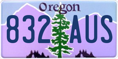 OR license plate 832AUS