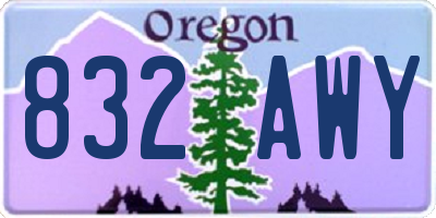 OR license plate 832AWY