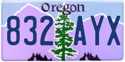 OR license plate 832AYX