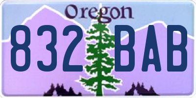 OR license plate 832BAB