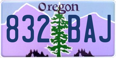 OR license plate 832BAJ