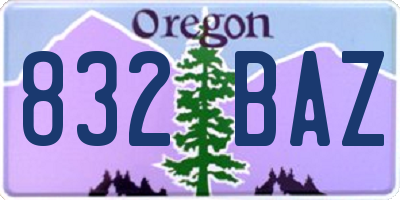 OR license plate 832BAZ