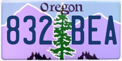 OR license plate 832BEA