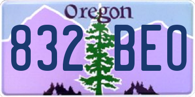 OR license plate 832BEO