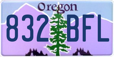 OR license plate 832BFL