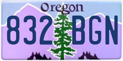 OR license plate 832BGN