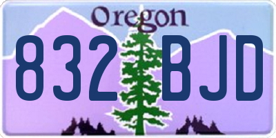 OR license plate 832BJD