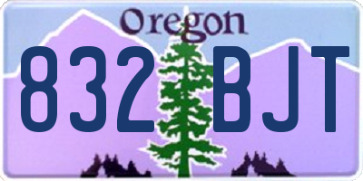 OR license plate 832BJT