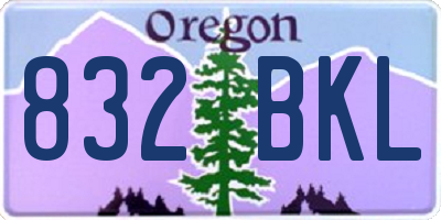 OR license plate 832BKL