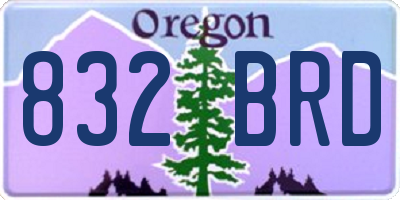 OR license plate 832BRD