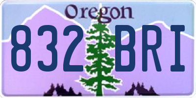 OR license plate 832BRI