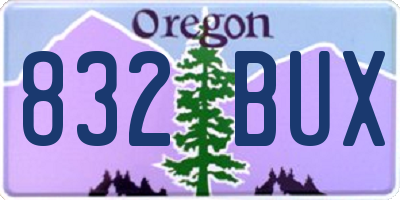 OR license plate 832BUX