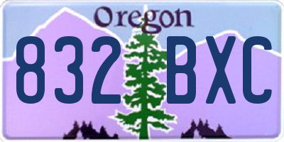 OR license plate 832BXC