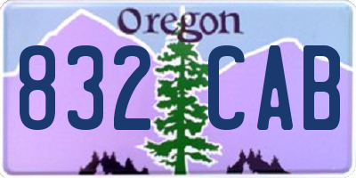 OR license plate 832CAB