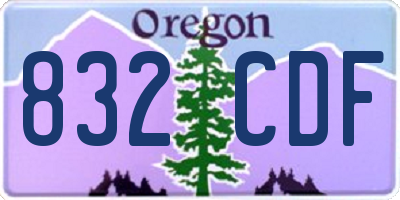 OR license plate 832CDF