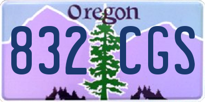 OR license plate 832CGS