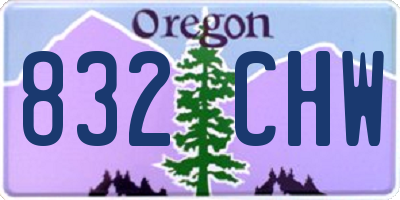 OR license plate 832CHW
