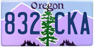 OR license plate 832CKA
