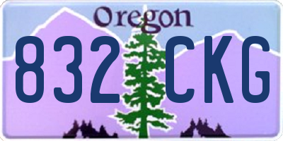 OR license plate 832CKG