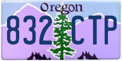 OR license plate 832CTP