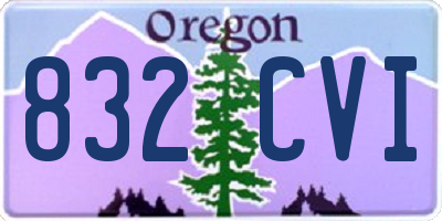 OR license plate 832CVI