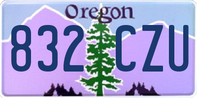 OR license plate 832CZU