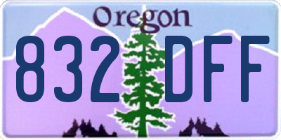 OR license plate 832DFF