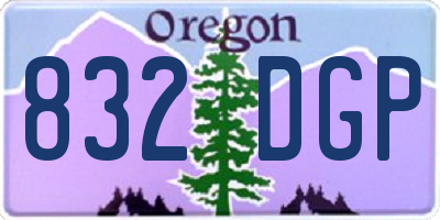 OR license plate 832DGP