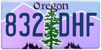 OR license plate 832DHF
