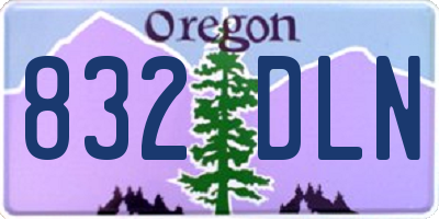 OR license plate 832DLN