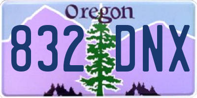 OR license plate 832DNX