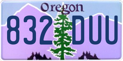 OR license plate 832DUU