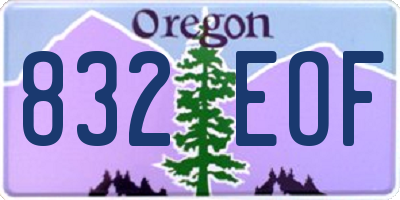 OR license plate 832EOF