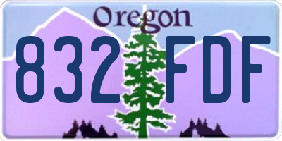 OR license plate 832FDF