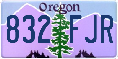 OR license plate 832FJR