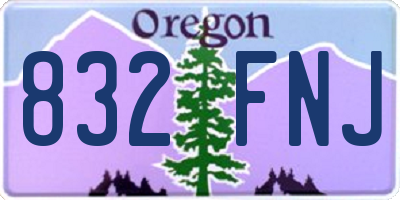 OR license plate 832FNJ