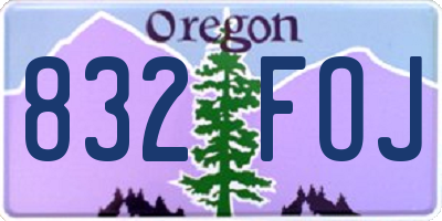 OR license plate 832FOJ