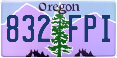 OR license plate 832FPI
