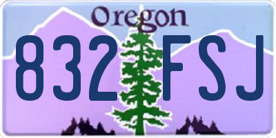 OR license plate 832FSJ
