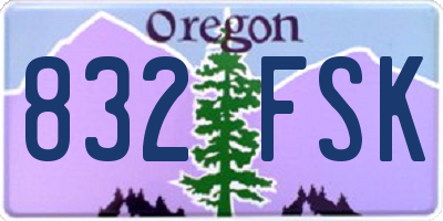 OR license plate 832FSK