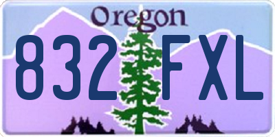 OR license plate 832FXL
