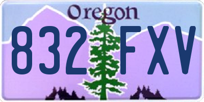 OR license plate 832FXV
