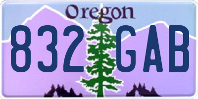 OR license plate 832GAB
